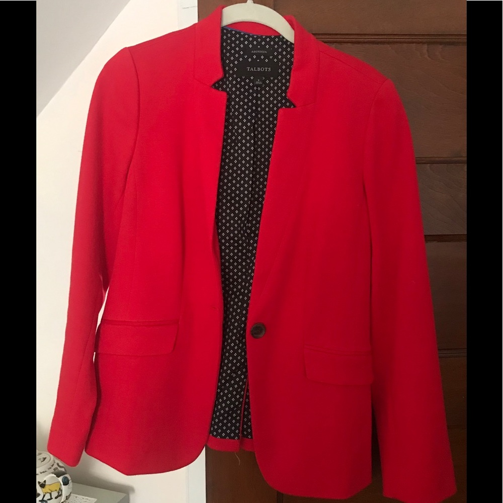 Talbots Notched Color red blazer